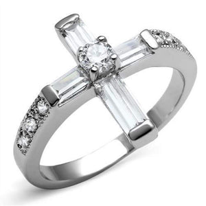 WildKlass Stainless Steel Ring High Polished Women AAA Grade CZ Clear-WildKlass Jewelry