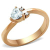 WildKlass Stainless Steel Ring IP Rose Gold Women AAA Grade CZ Clear-WildKlass Jewelry