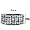 WildKlass Stainless Steel Ring High Polished Women AAA Grade CZ Clear-WildKlass Jewelry