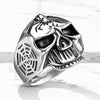 WildKlass Spider Web Skull 316L Stainless Steel Cast Ring-WildKlass Jewelry