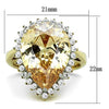 WildKlass Stainless Steel Ring Two-Tone IP Gold Women AAA Grade CZ Champagne-WildKlass Jewelry