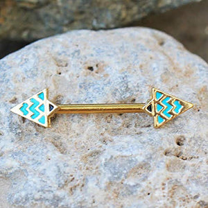 Gold Plated Egyptian Triangle WildKlass Nipple Bar-WildKlass Jewelry