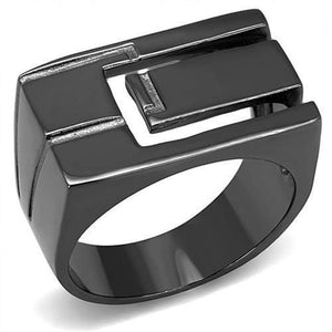 WildKlass Stainless Steel Ring IP Light Black (IP Gun) Men-WildKlass Jewelry