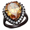WildKlass Stainless Steel Ring IP Dark Brown (IP Coffee) Women AAA Grade CZ Champagne-WildKlass Jewelry