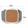 WildKlass Stainless Steel Ring High Polished Men Semi-Precious Siam-WildKlass Jewelry
