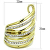 WildKlass Stainless Steel Ring Two-Tone IP Gold Women Top Grade Crystal Clear-WildKlass Jewelry