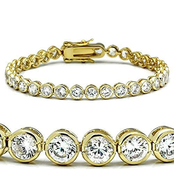WildKlass Stainless Steel Western Bracelet Gold Women AAA Grade CZ Clear-WildKlass Jewelry