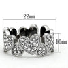 WildKlass Stainless Steel Valentine's Day Ring High Polished (no Plating) Women Top Grade Crystal Clear-WildKlass Jewelry