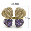 WildKlass Stainless Steel Ring IP Gold Women AAA Grade CZ Multi Color-WildKlass Jewelry