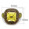 WildKlass Stainless Steel Ring IP Coffee Light Women AAA Grade CZ Topaz-WildKlass Jewelry