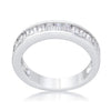 WildKlass Baguette Cut CZ Rhodium Plated Wedding Band-WildKlass Jewelry