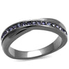 WildKlass Stainless Steel Ring IP Light Black (IP Gun) Women Top Grade Crystal Tanzanite-WildKlass Jewelry