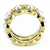 WildKlass Stainless Steel Ring IP Gold Women Synthetic White-WildKlass Jewelry