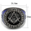 WildKlass Stainless Steel Ring Two Tone IP Light Black (IP Gun) Men Top Grade Crystal Black Diamond-WildKlass Jewelry