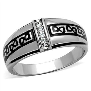 WildKlass Stainless Steel Ring High Polished (no Plating) Men Top Grade Crystal Clear-WildKlass Jewelry