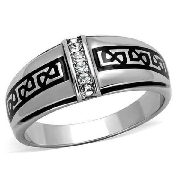 WildKlass Stainless Steel Ring High Polished (no Plating) Men Top Grade Crystal Clear-WildKlass Jewelry
