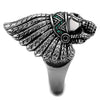 WildKlass Stainless Steel Ring High Polished Men Top Grade Crystal Emerald-WildKlass Jewelry