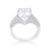 WildKlass 5.8ct CZ Rhodium Plated Pear Cocktail Ring-WildKlass Jewelry