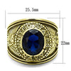 WildKlass Stainless Steel Navy Ring IP Gold Men Synthetic Montana-WildKlass Jewelry