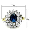 WildKlass Stainless Steel Ring Two-Tone IP Gold Women Top Grade Crystal Montana-WildKlass Jewelry