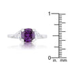 WildKlass 1.8ct Amethyst CZ Rhodium Plated Cushion Classic Statement Ring-WildKlass Jewelry