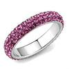 WildKlass Stainless Steel Ring High Polished Women Top Grade Crystal Rose-WildKlass Jewelry