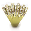 WildKlass Stainless Steel Ring IP Gold Women Top Grade Crystal Light Peach-WildKlass Jewelry