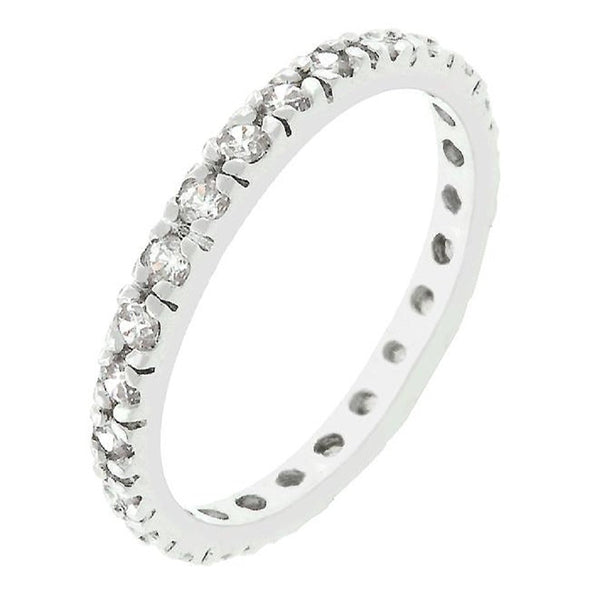 WildKlass Clear Cubic Zirconia Eternity Ring-WildKlass Jewelry