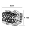 WildKlass Stainless Steel Ring Two-Tone IP Black Women Top Grade Crystal Black Diamond-WildKlass Jewelry