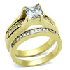 WildKlass Stainless Steel Western Ring IP Gold Women AAA Grade CZ Clear-WildKlass Jewelry