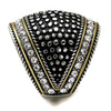 WildKlass Stainless Steel Ring Two-Tone IP Gold Women Top Grade Crystal Clear-WildKlass Jewelry