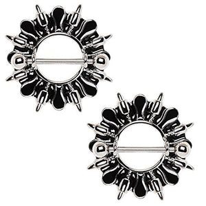 316L Stainless Steel Flying Bullets WildKlass Nipple Shield-WildKlass Jewelry