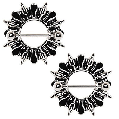 316L Stainless Steel Flying Bullets WildKlass Nipple Shield-WildKlass Jewelry