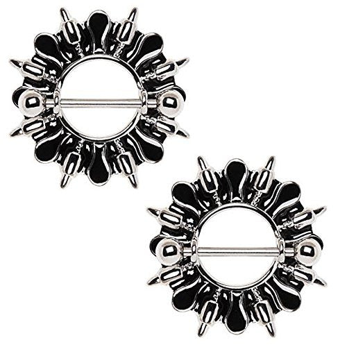 316L Stainless Steel Flying Bullets WildKlass Nipple Shield-WildKlass Jewelry