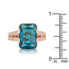 WildKlass 8.6ct Aqua CZ Rose Gold Emerald Classic Cocktail Ring-WildKlass Jewelry