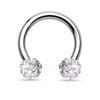 Crystal Paved Ferido Balls 316L Surgical Steel WildKlass Circular Barbell Horseshoe-WildKlass Jewelry