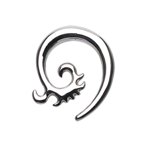 Oceanic Waves Steel Ear Gauge Spiral Hanging WildKlass Taper-WildKlass Jewelry