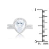 WildKlass Halo Solitaire Pear Engagement Ring-WildKlass Jewelry