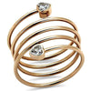WildKlass Stainless Steel Ring IP Rose Gold Women AAA Grade CZ Clear-WildKlass Jewelry