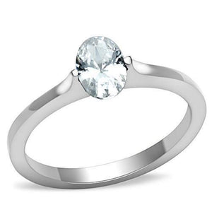 WildKlass Stainless Steel Ring High Polished (no Plating) Women AAA Grade CZ Clear-WildKlass Jewelry