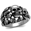 WildKlass Stainless Steel Ring High Polished Men Epoxy Jet-WildKlass Jewelry