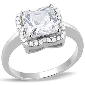 WildKlass Stainless Steel Ring High Polished Women AAA Grade CZ Clear-WildKlass Jewelry