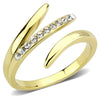 WildKlass Stainless Steel Ring IP Gold Women Top Grade Crystal Clear-WildKlass Jewelry