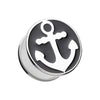 Classic Sailor Anchor Double Flared Ear Gauge WildKlass Plug-WildKlass Jewelry