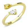 WildKlass Stainless Steel Ring IP Gold Women AAA Grade CZ Topaz-WildKlass Jewelry