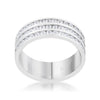 WildKlass 1.6ct CZ Rhodium Plated Stainless Steel Eternity Ring-WildKlass Jewelry