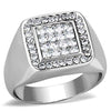 WildKlass Stainless Steel Ring High Polished (no Plating) Men AAA Grade CZ Clear-WildKlass Jewelry