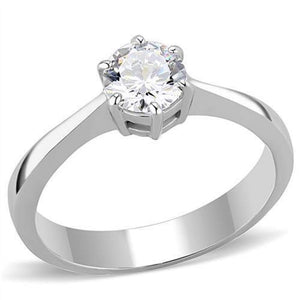 WildKlass Stainless Steel Ring High Polished Women AAA Grade CZ Clear-WildKlass Jewelry