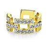 Square Links Paved CZ Non-Piercing WildKlass Ear Cuff-WildKlass Jewelry