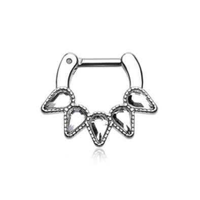 Sparkle Quinary Spear WildKlass Septum Clicker-WildKlass Jewelry
